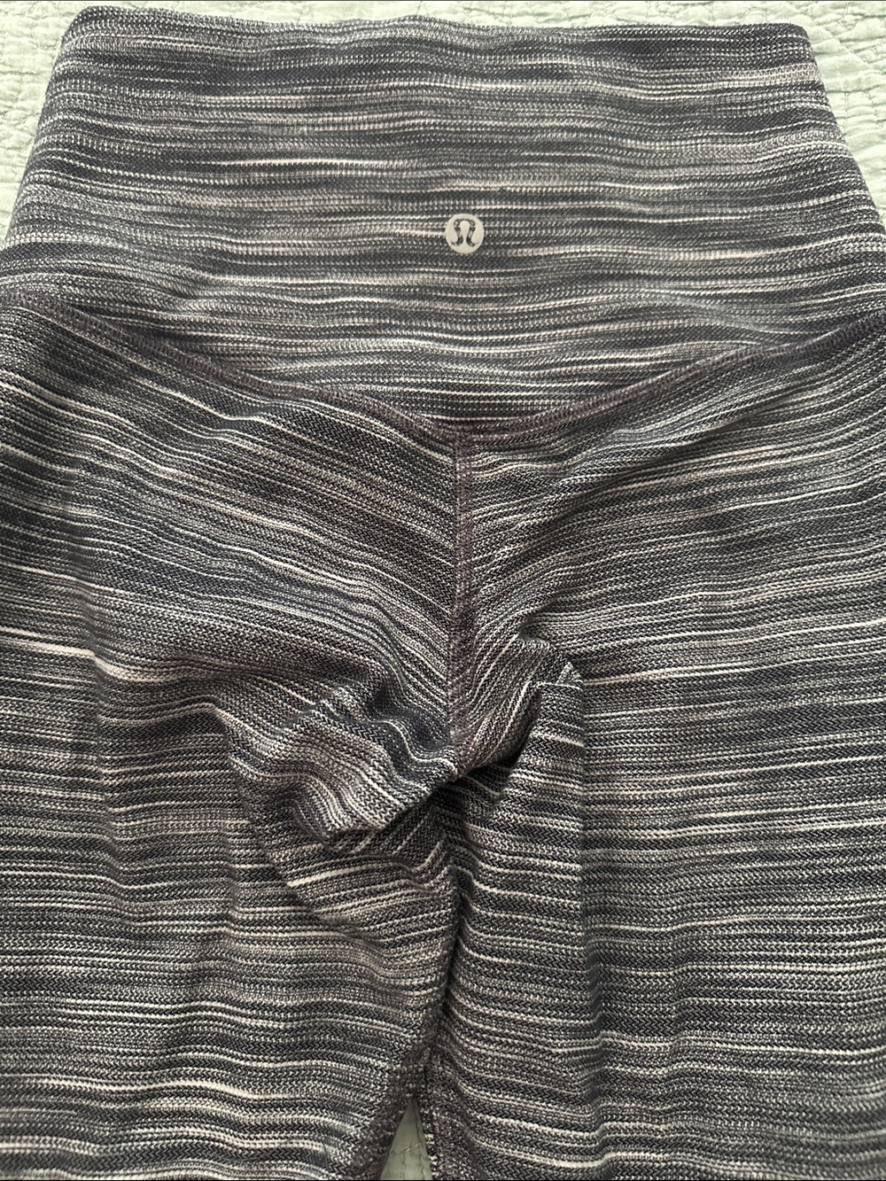 lululemon athletica Gray Striped High-Rise Leggings